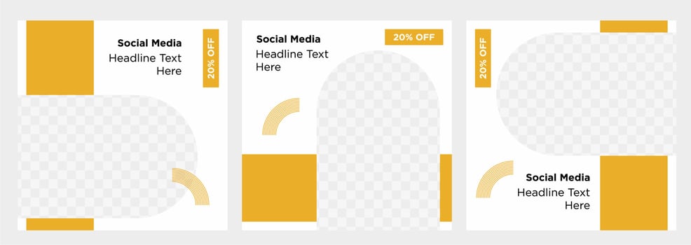 Minimalist social media post template collection or banner vector