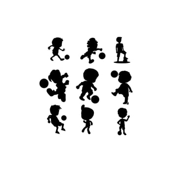 human playing football silhouette icon vector