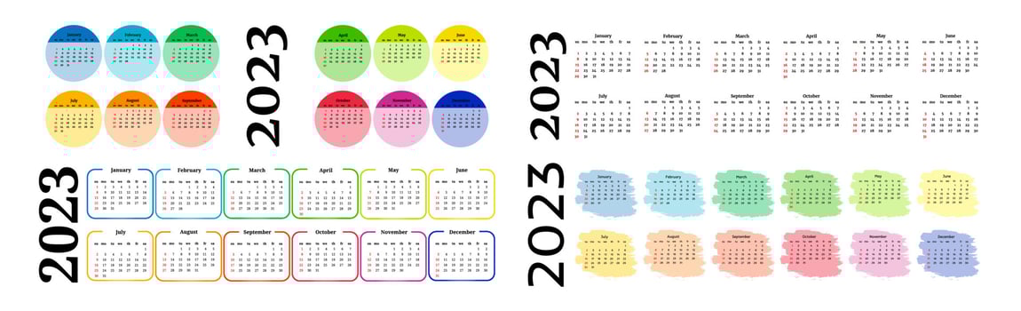 Calendar for 2023 isolated on a white background vector