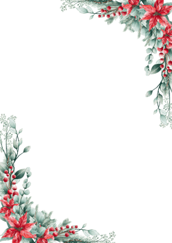 Crispy Christmas flowers watercolors. png