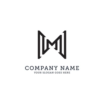 M letter logo designs, line art logo template, military logo, strong and clean logo designs, can use for your trademark, branding identity or commercial brand vector