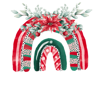 Rainbow Christmas Watercolor png