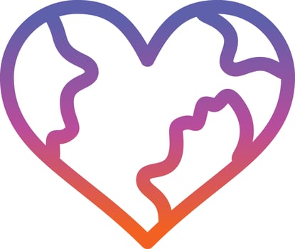 Earth Love Vector Icon Design
