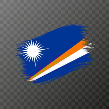 Marshall Islands national flag. Grunge brush stroke. Vector illustration on transparent background.