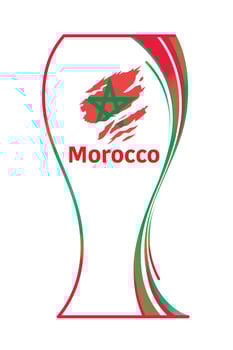Flag brush Morocco. Red and green colors of kingdom. Vector image.