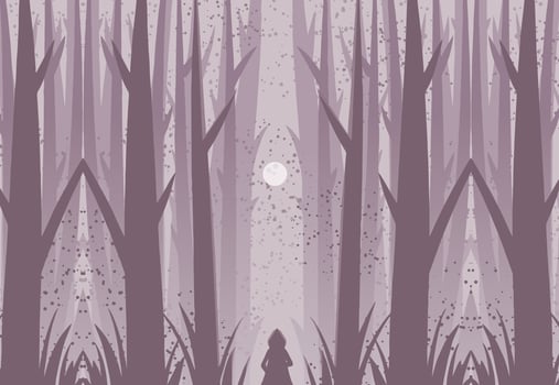 vector illustration of 2d landscape of trees