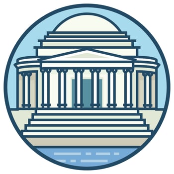 World famous building - Jefferson Memorial vector