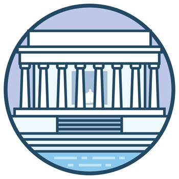 World famous building - Lincoln memorial vector