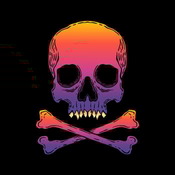 Skull crossbones art Illustration hand drawn colorful vector for tshirt, sticker, poster etc Skull crossbones art Illustration hand drawn colorful vector for tshirt, sticker, poster etc