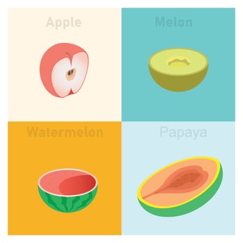 Illustration of isometric tropical fruit set vector icon illustration.  Vector Illustration Suitable for Diagrams, Infographics, And Other Graphic assets