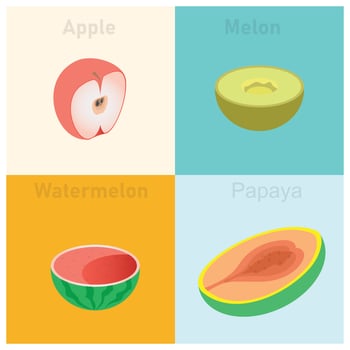 Illustration of isometric tropical fruit set vector icon illustration.  Vector Illustration Suitable for Diagrams, Infographics, And Other Graphic assets