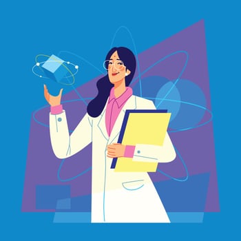 Professional Indian Female Scientist vector