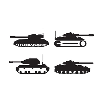 battle tank icon logo vector design template