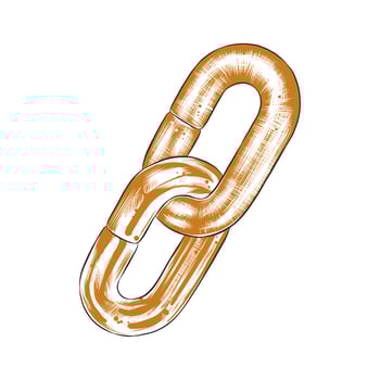 Vector engraved style illustration for posters, decoration, logo and print. Hand drawn sketch of block chain in colorful isolated on white background. Detailed vintage woodcut style drawing.