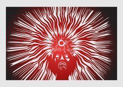 psychedelic horror graphic illustration vector art Background