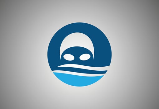 Creative swimming logo design, Vector illustration