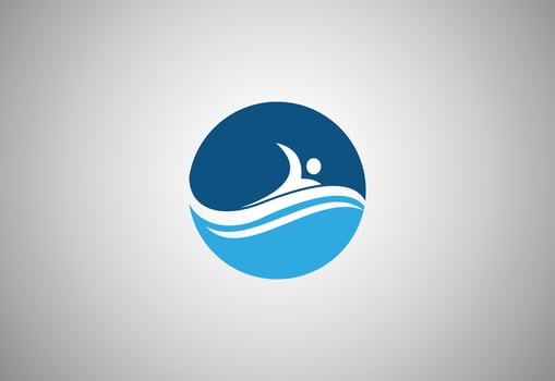 Creative swimming logo design, Vector illustration