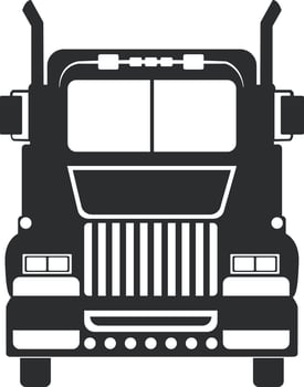 Generic semi-trailer truck silhouette editable vector flat style