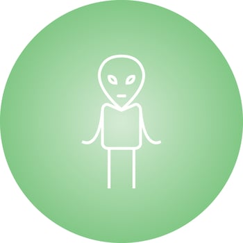 Unique Alien II Vector Line Icon