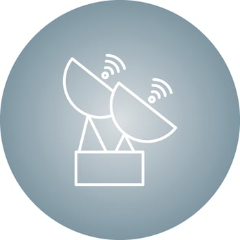 Unique Two Satellites Vector Line Icon