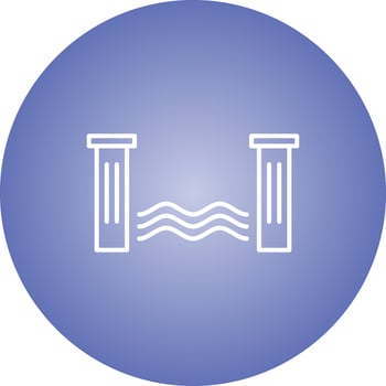 Unique Water Dam Vector Line Icon