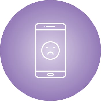 Unique Sad Face Vector Line Icon