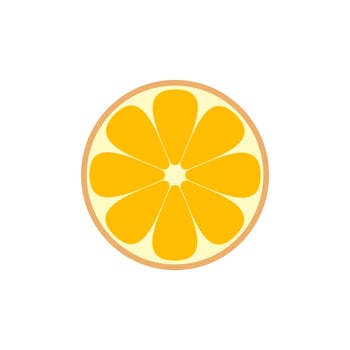 sliced orange fruit flat design vector illustration