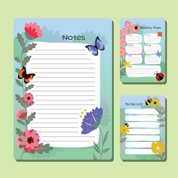Colorful Spring Journal vector