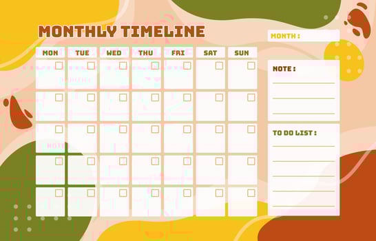 Monthly Timeline Calendar Concept vector