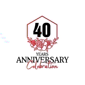 40 years anniversary logo, luxurious anniversary vector design celebration