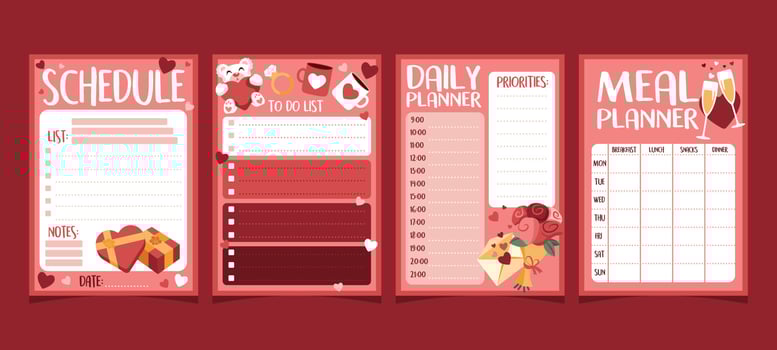 Valentine Journal Template vector