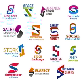 Business icons, letter S, corporate identity vector