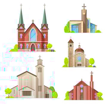 Church, cathedral chapel, religon architecture vector