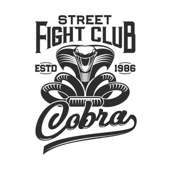 Cobra snake t-shirt print with hand lettering vector