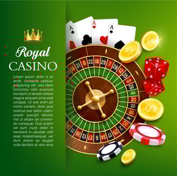 Online casino roulette and chips. Gambling games vector