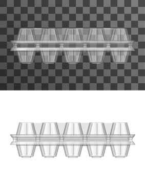 Egg pack mockups, plastic trays or containers vector