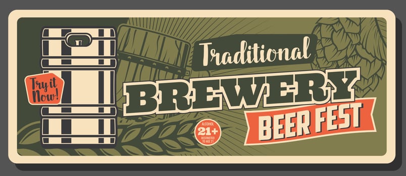 Traditional brewery fest, Oktoberfest craft beer vector