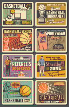 Basketball players vector retro vintage posters