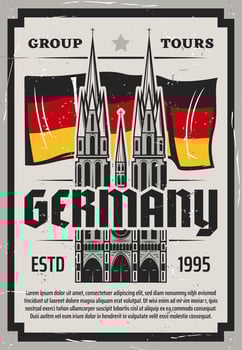 Cologne cathedral. Travel to Germany poster vector