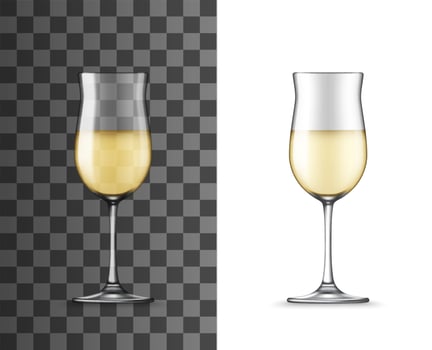 White wine glass realistic vector