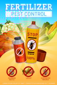 Agrarian fertilizers and farming pest control vector