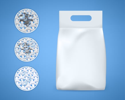 Laundry detergent or washing powder 3d mockup vector