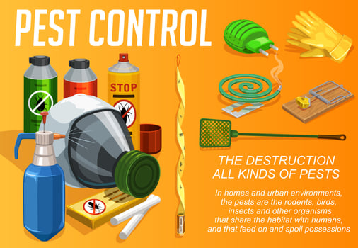 Disinsection and extermination pest control poster vector