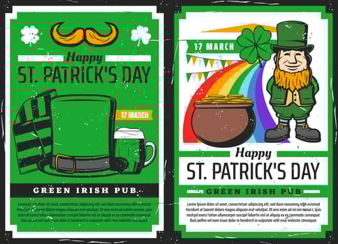 Green beer, Irish leprechaun, clove. Patricks Day vector
