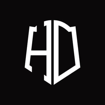 HD Logo monogram with shield shape ribbon design template vector