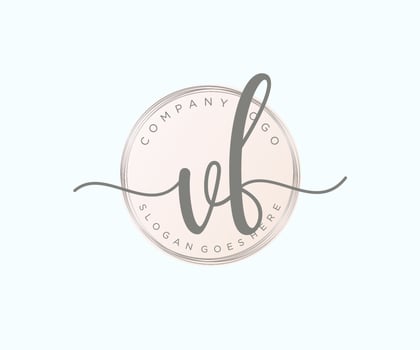 Initial VF feminine logo. Usable for Nature, Salon, Spa, Cosmetic and Beauty Logos. Flat Vector Logo Design Template Element.