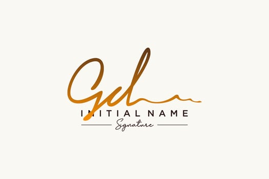 Initial GD signature logo template vector. Hand drawn Calligraphy lettering Vector illustration.