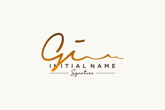 Initial GI signature logo template vector. Hand drawn Calligraphy lettering Vector illustration.