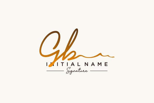 Initial GB signature logo template vector. Hand drawn Calligraphy lettering Vector illustration.