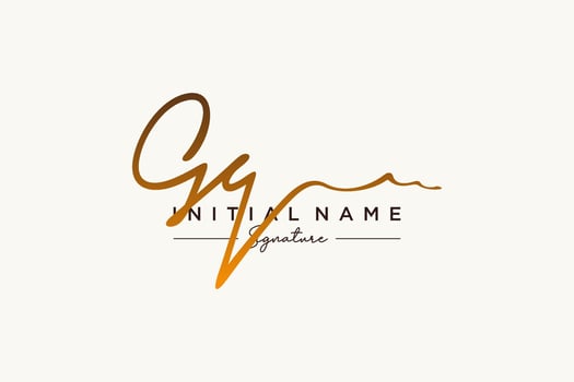 Initial GQ signature logo template vector. Hand drawn Calligraphy lettering Vector illustration.